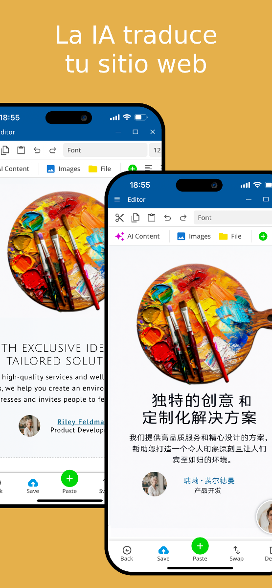 IA traduce automáticamente tu sitio web – vista móvil.