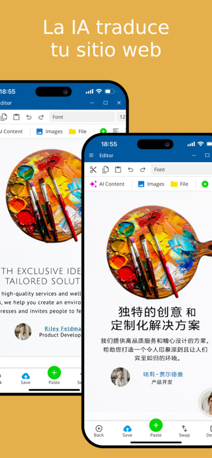 IA traduce automáticamente tu sitio web – vista móvil.